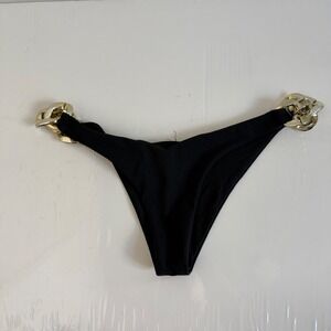 Same Los Angeles Gold Chain Detail Black Swimsuit Bottoms Size Small